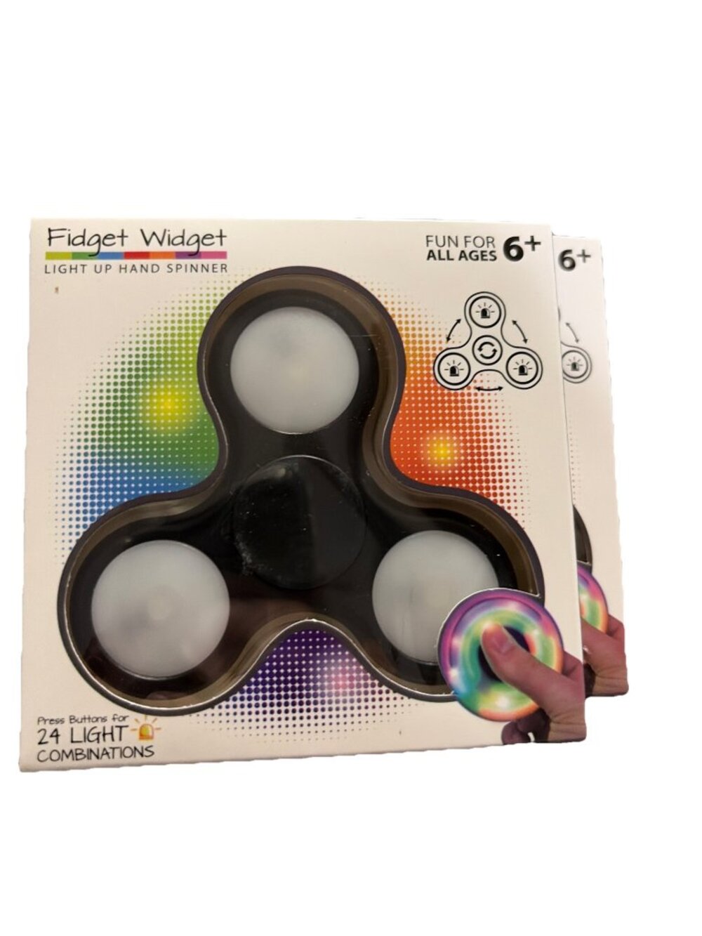 Fidget Widget Light-Up Hand Spinner Toy With 24 Light Combinations Stress Relief